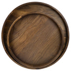 Teratect Round Black Walnut Serving Tray