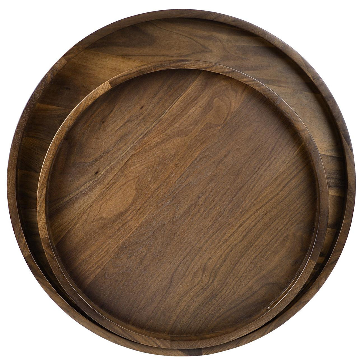 Teratect Round Black Walnut Serving Tray