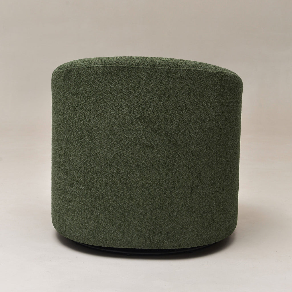 Susie Bouclé Swivel Barrel Chair
