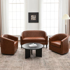 Logan Faux Leather Tufted Loveseat