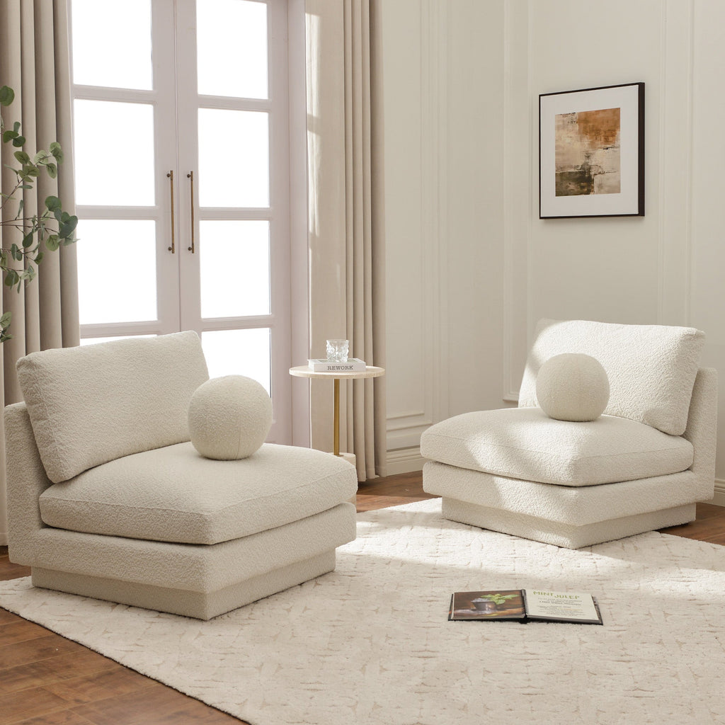 Montyne Bouclé Armless Chair