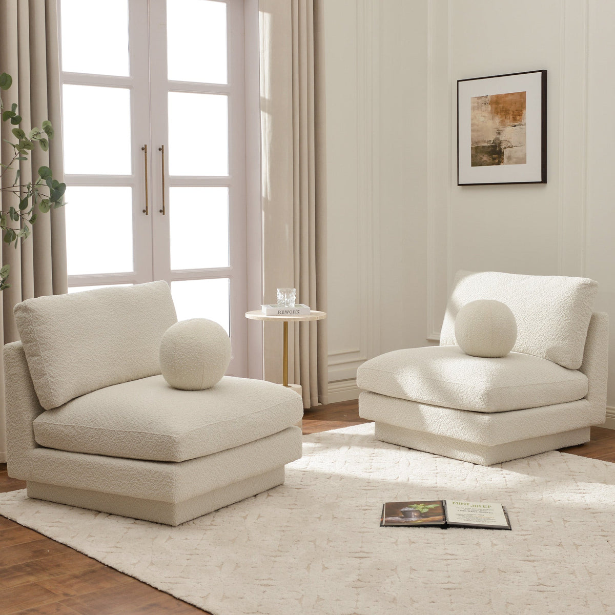 Montyne Bouclé Armless Chair