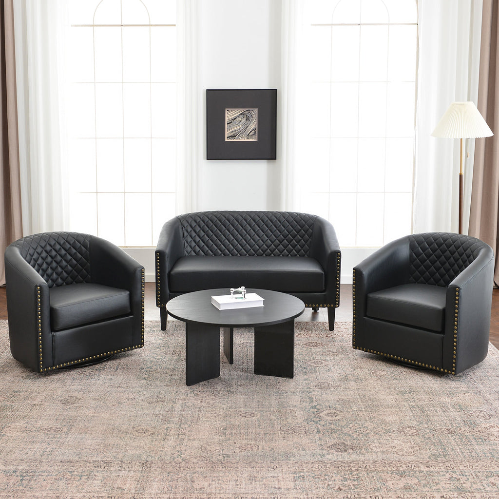 Logan Faux Leather Tufted Loveseat
