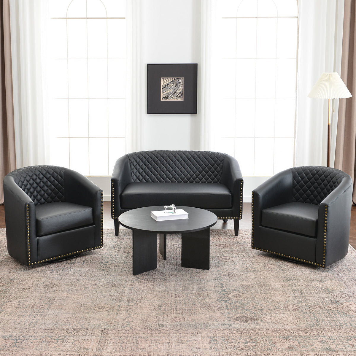 Logan Faux Leather Tufted Loveseat