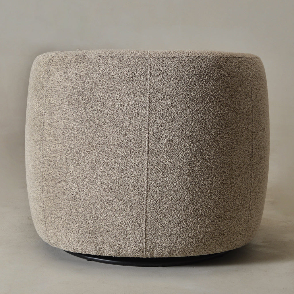 Ashlie Bouclé Swivel Barrel Chair