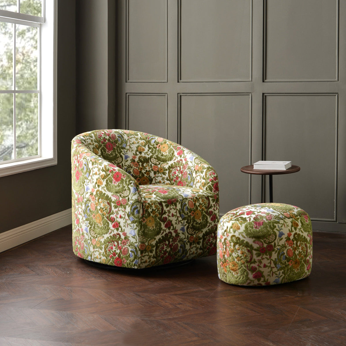 Teratect Exclusive | Olin Botanical Jacquard Ottoman