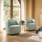 Ashlie Linen Swivel Barrel Chair