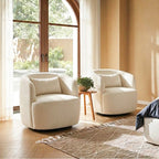 Ashlie Linen Swivel Barrel Chair