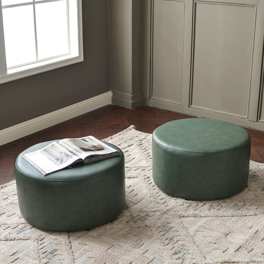 Elof Faux Leather Ottoman