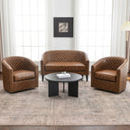 Logan Faux Leather Tufted Loveseat