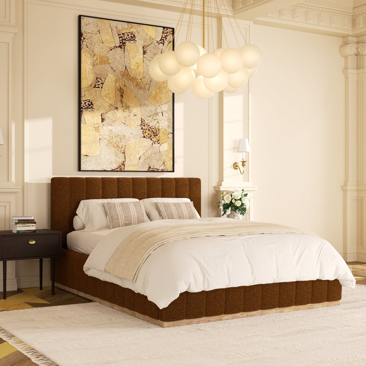Agnes Bouclé Platform Bed
