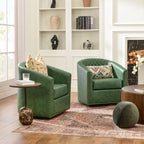 Logan Faux Leather Tufted Swivel Club Chair