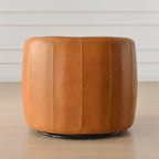 Ashlie Leather Swivel Barrel Chair