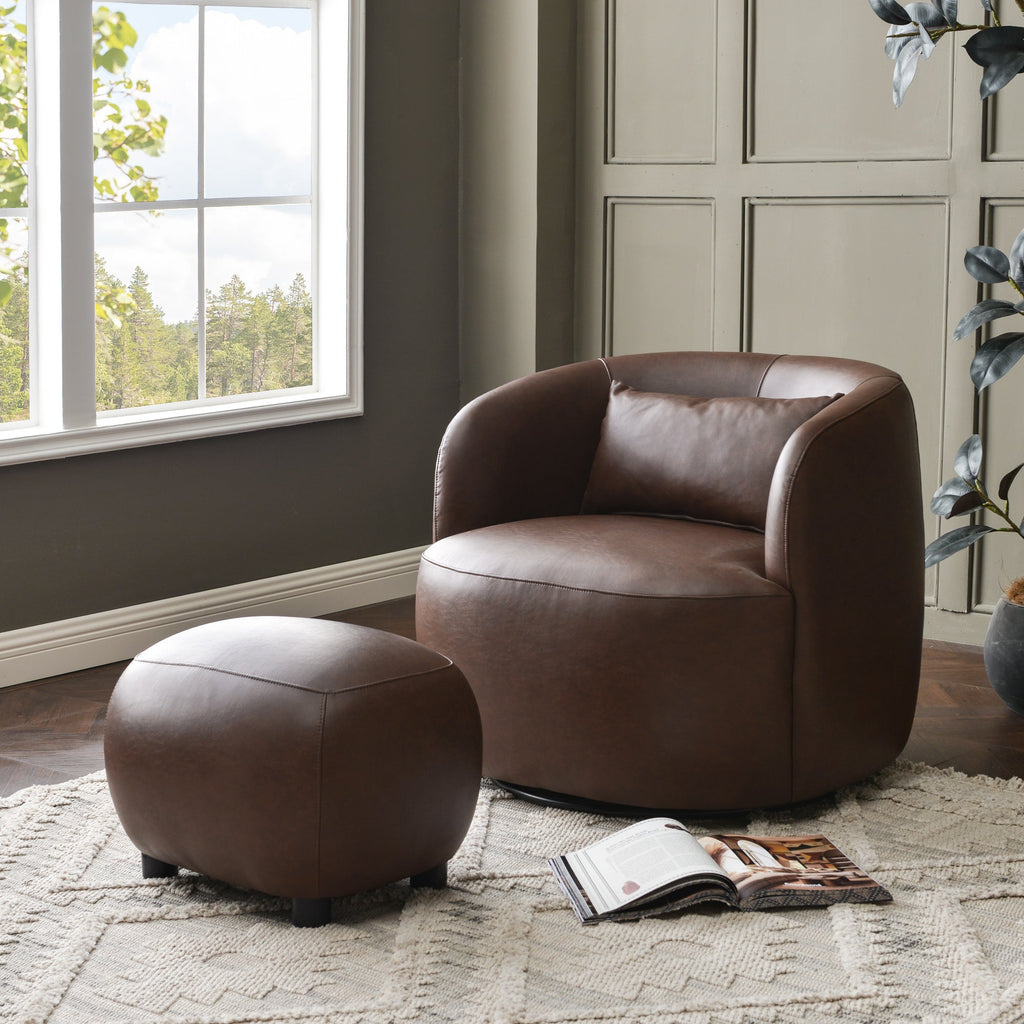 Elmer Faux Leather Ottoman