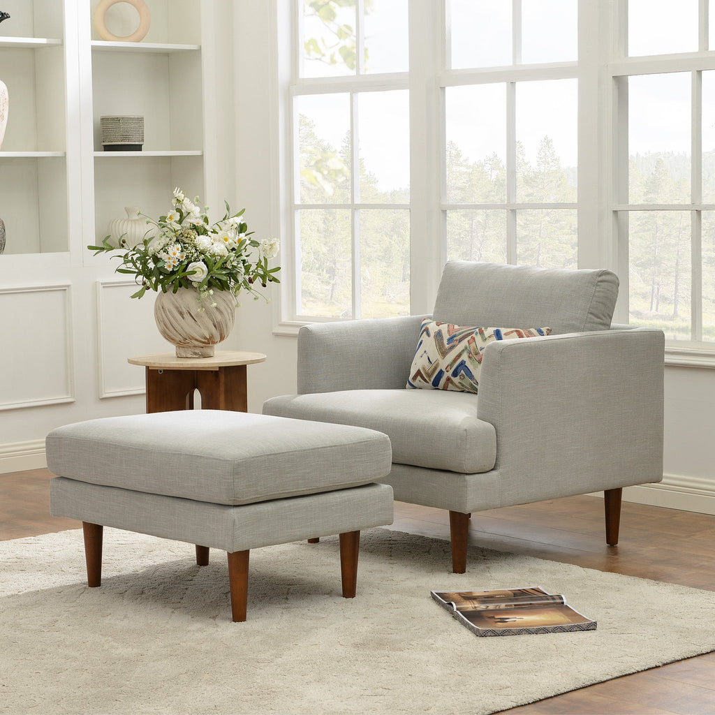 Samuel Tapered Arm Chair with ottoman