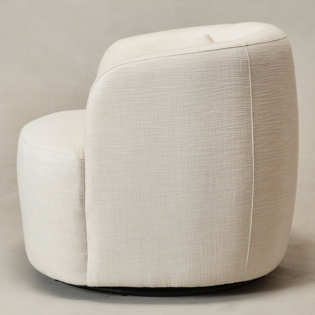 Ashlie Linen Swivel Barrel Chair
