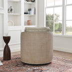 Claude Premium Leather Swivel Cane Chair