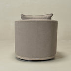 Minerva Linen Swivel Barrel Chair