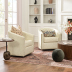 Logan Faux Leather Tufted Swivel Club Chair