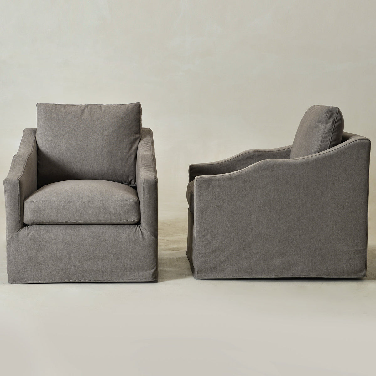 Charles Slipcover Swivel Barrel Chair