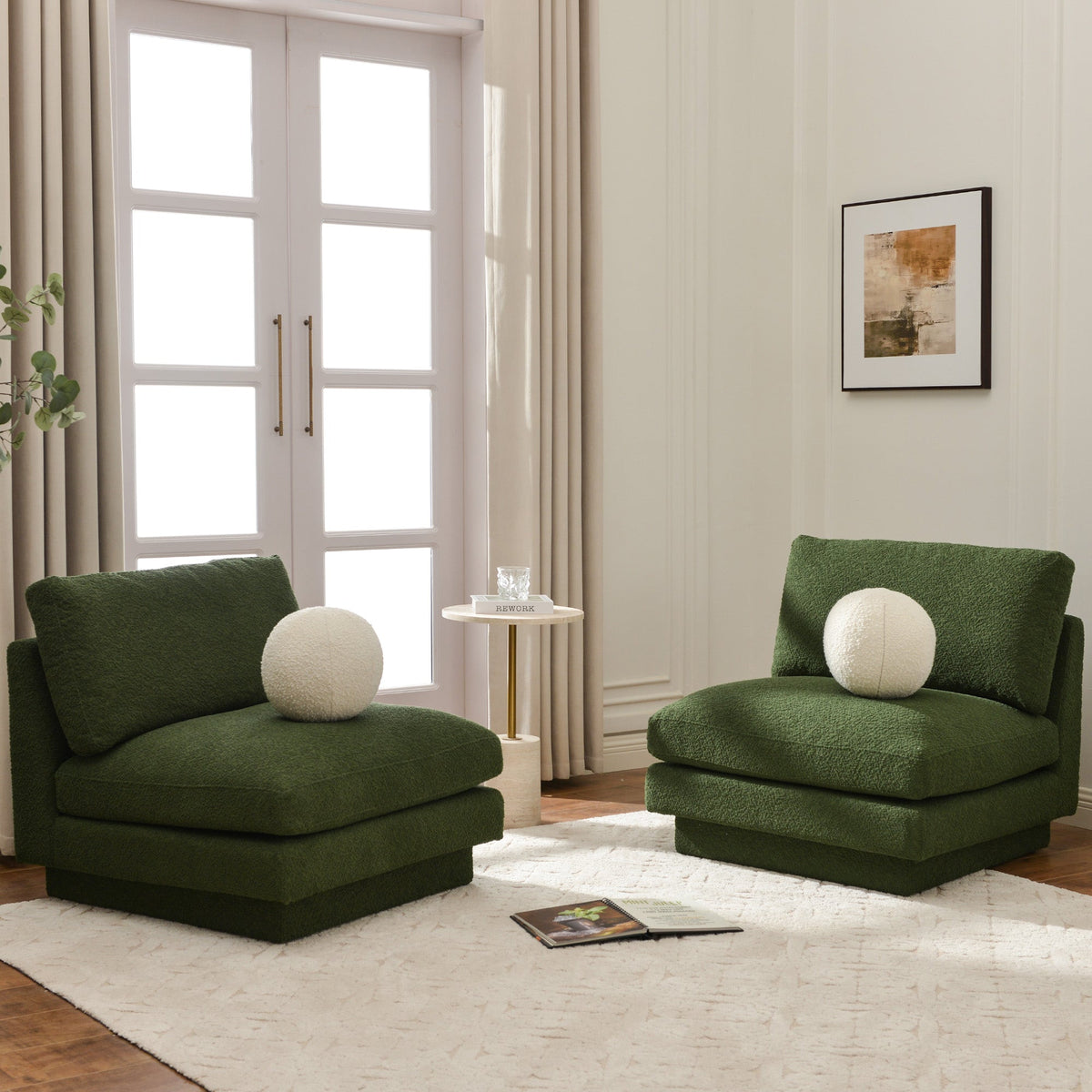 Montyne Bouclé Armless Chair