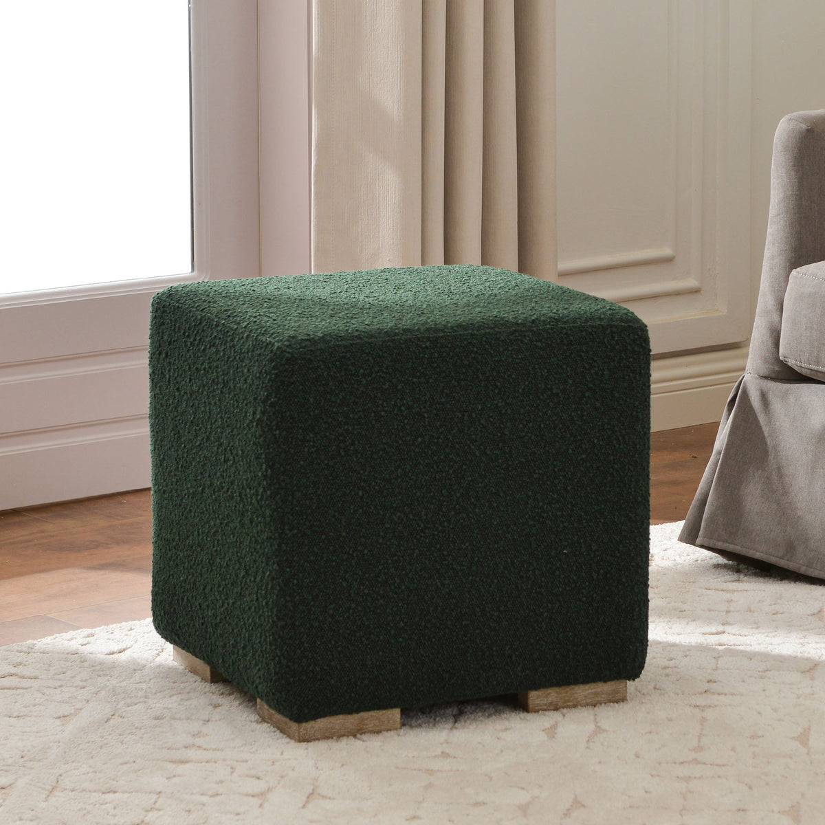 Ida Bouclé Square Ottoman