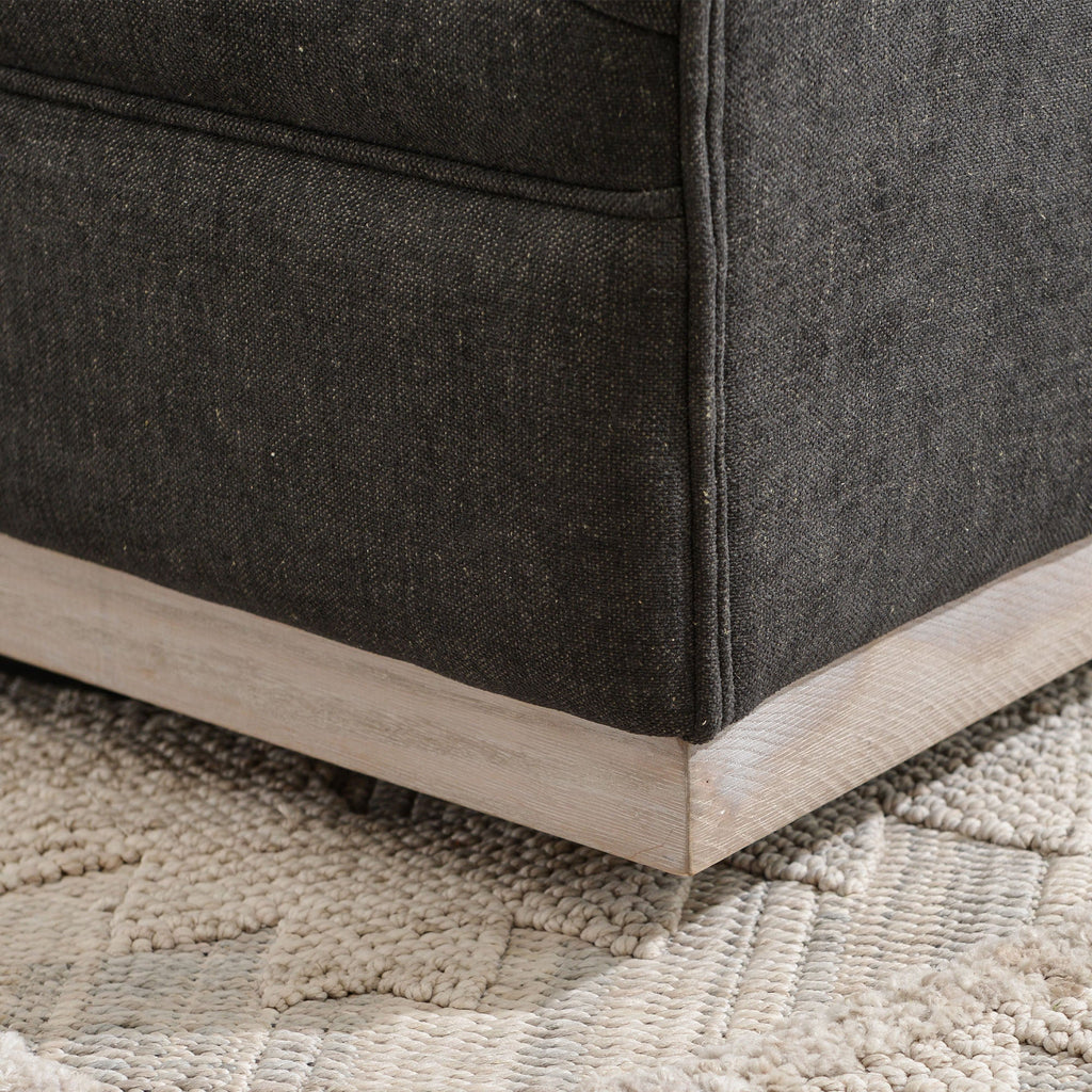 Minerva Linen Swivel Barrel Chair