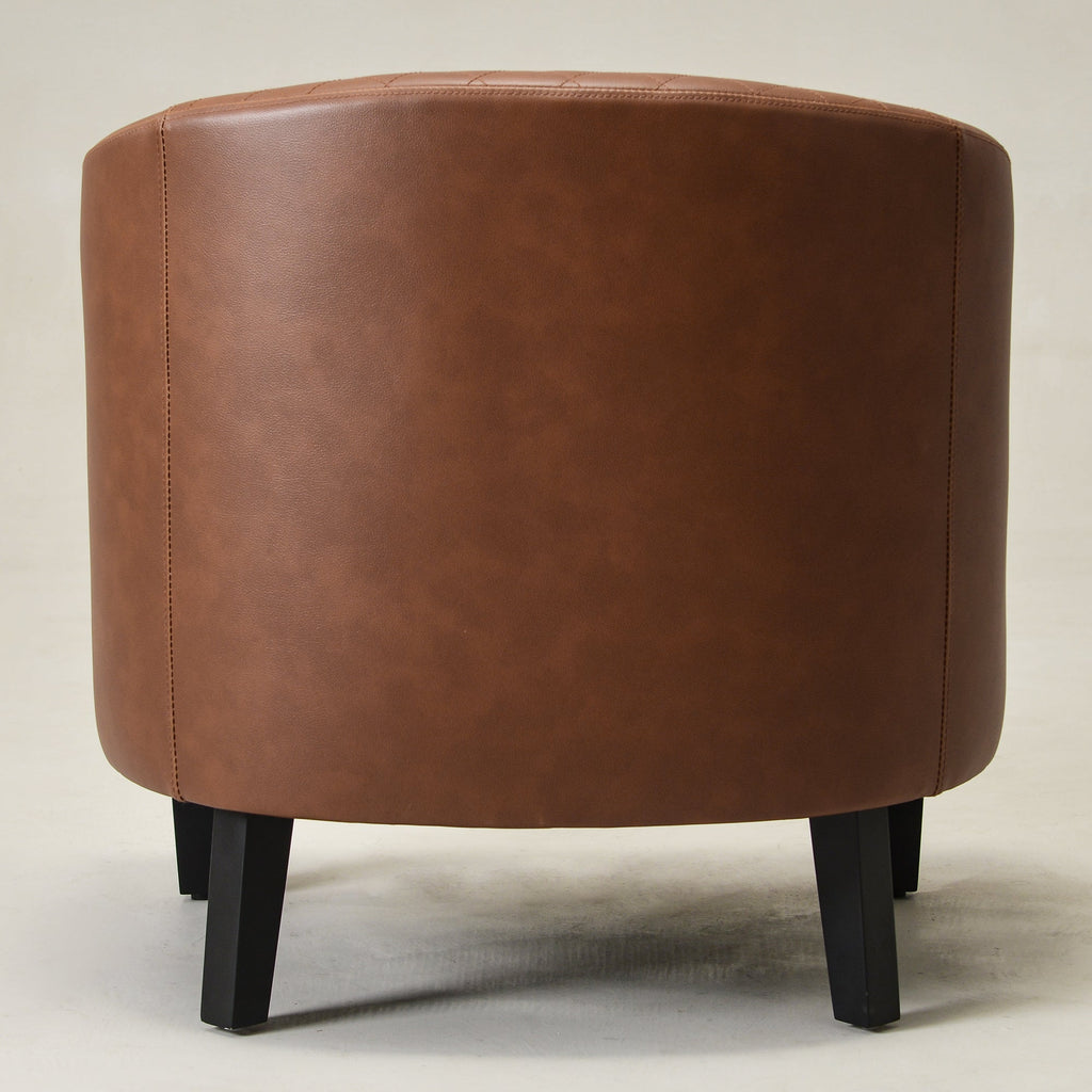 Louis Faux Leather Tufted Club Chair
