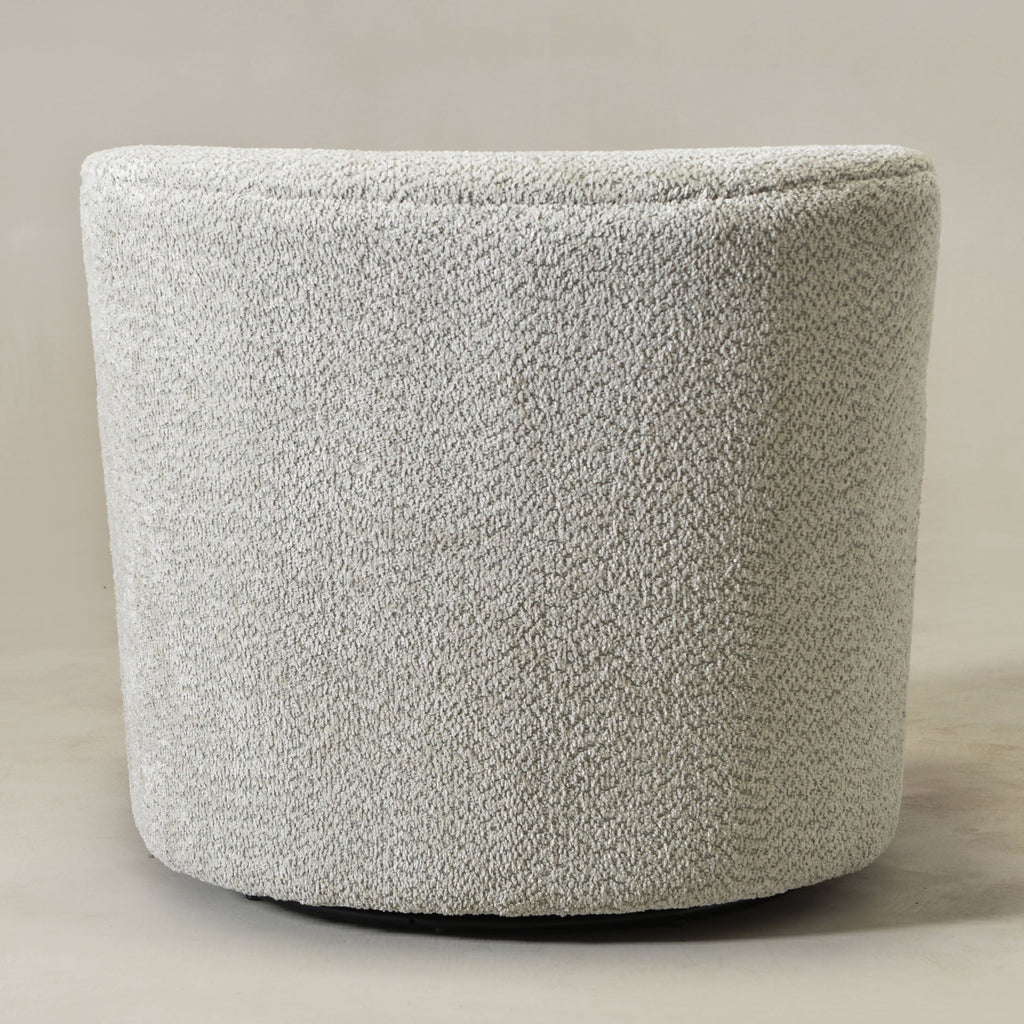 Vestie Chenille Swivel Barrel Chair