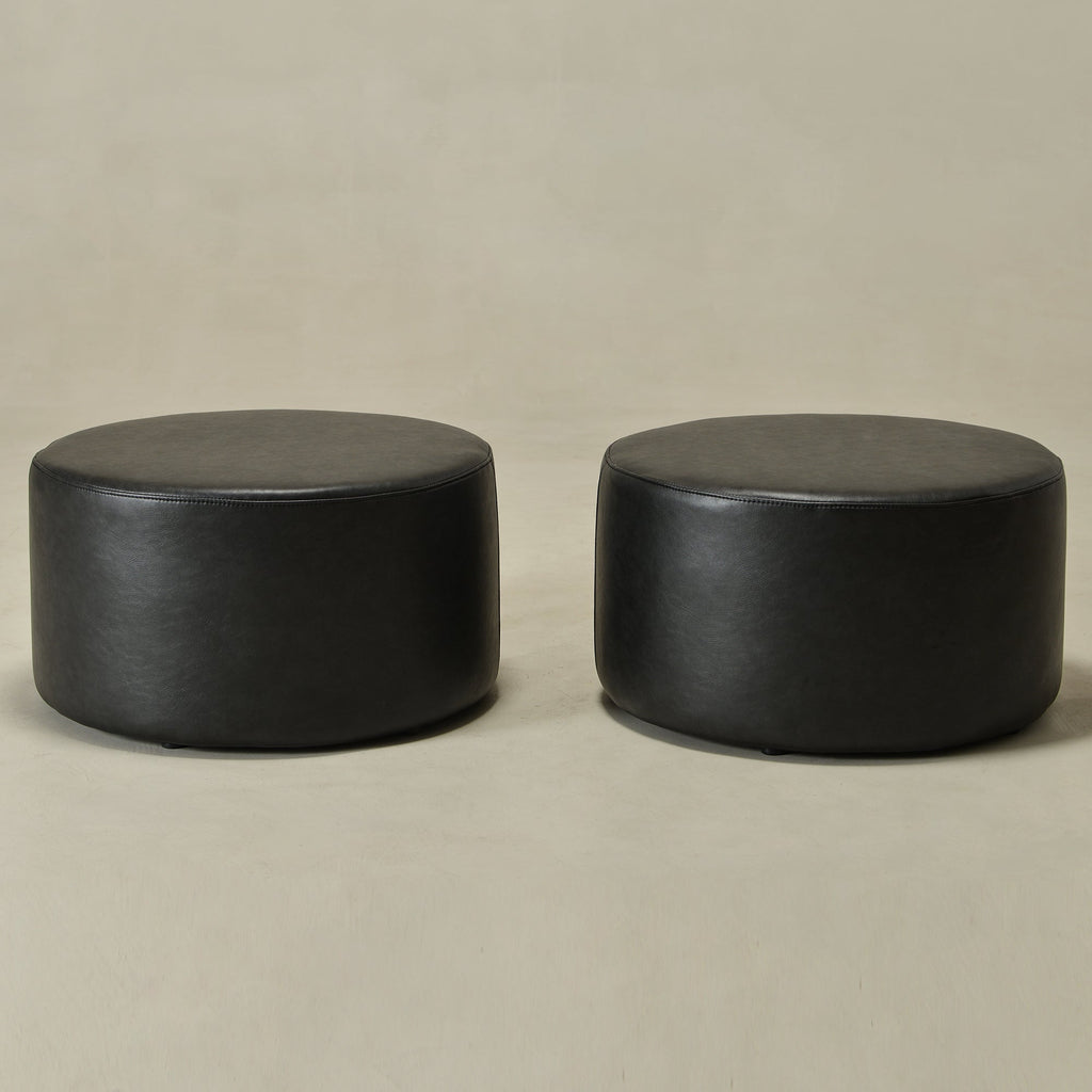 Elof Faux Leather Ottoman