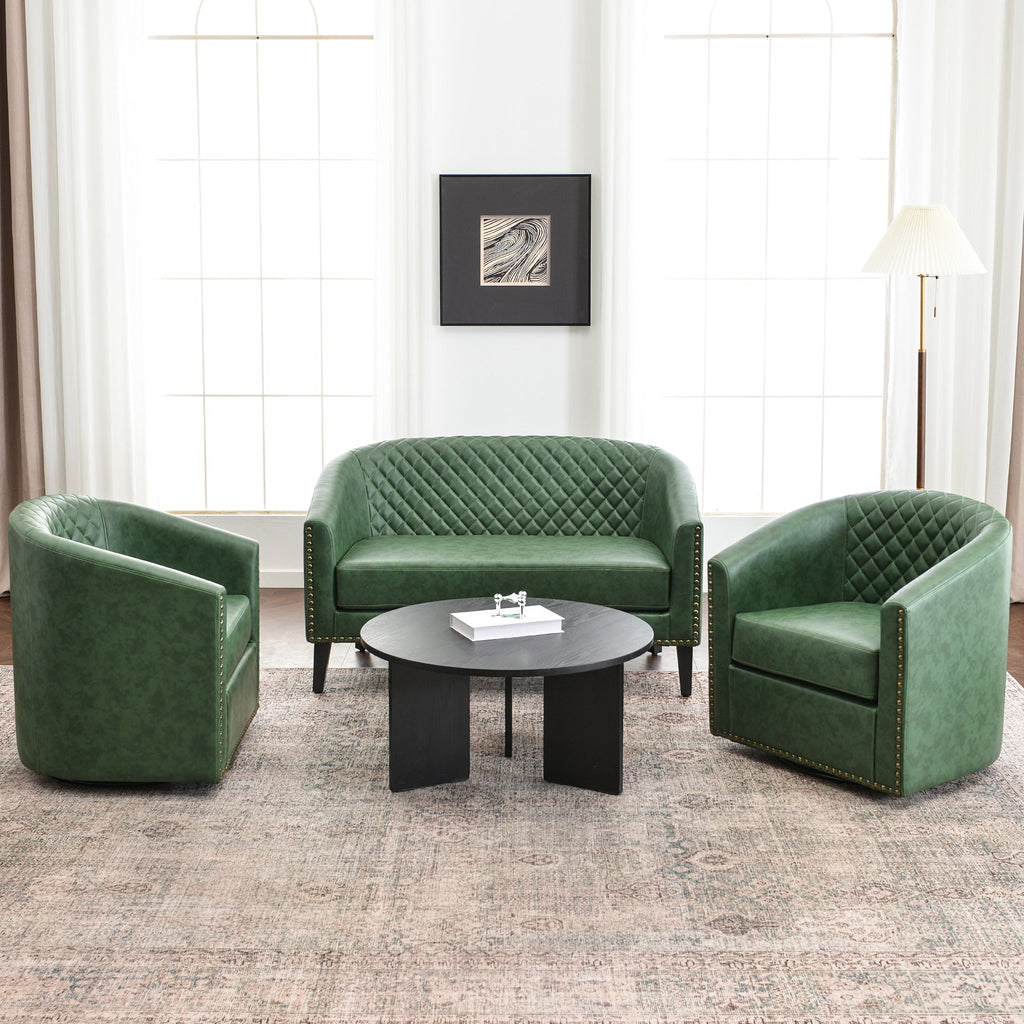 Logan Faux Leather Tufted Loveseat