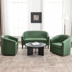 Logan Faux Leather Tufted Loveseat