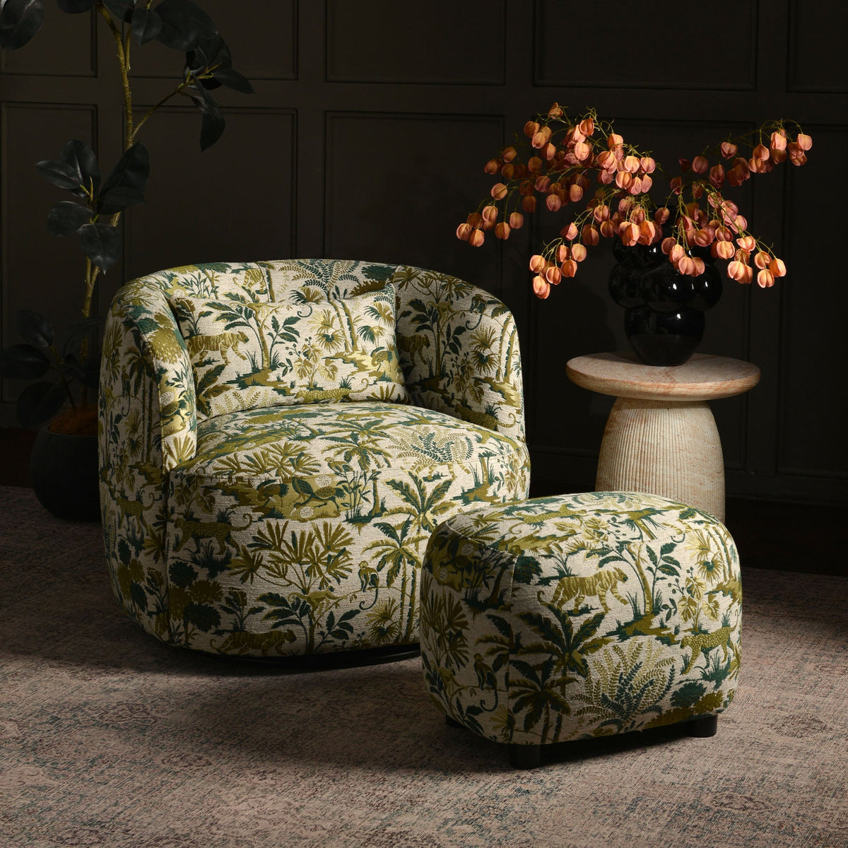 Teratect Exclusive | Elmer Embroidered Fabric Ottoman