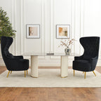 Letitia Velvet Wingback Accent Chair