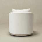 Minerva Linen Swivel Barrel Chair