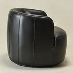 Ashlie Leather Swivel Barrel Chair