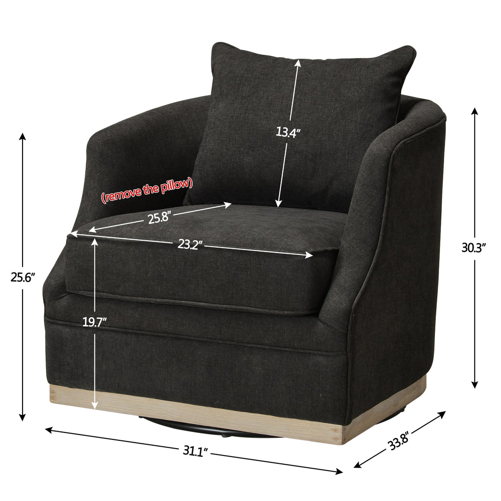 Minerva Linen Swivel Barrel Chair