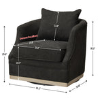 Minerva Linen Swivel Barrel Chair