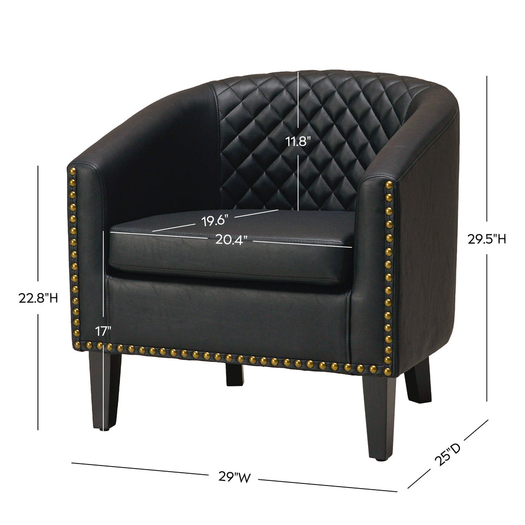 Logan Faux Leather Tufted Club Chair