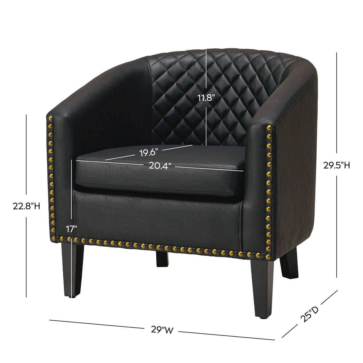 Logan Faux Leather Tufted Club Chair