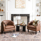 Louis Faux Leather Tufted Club Chair