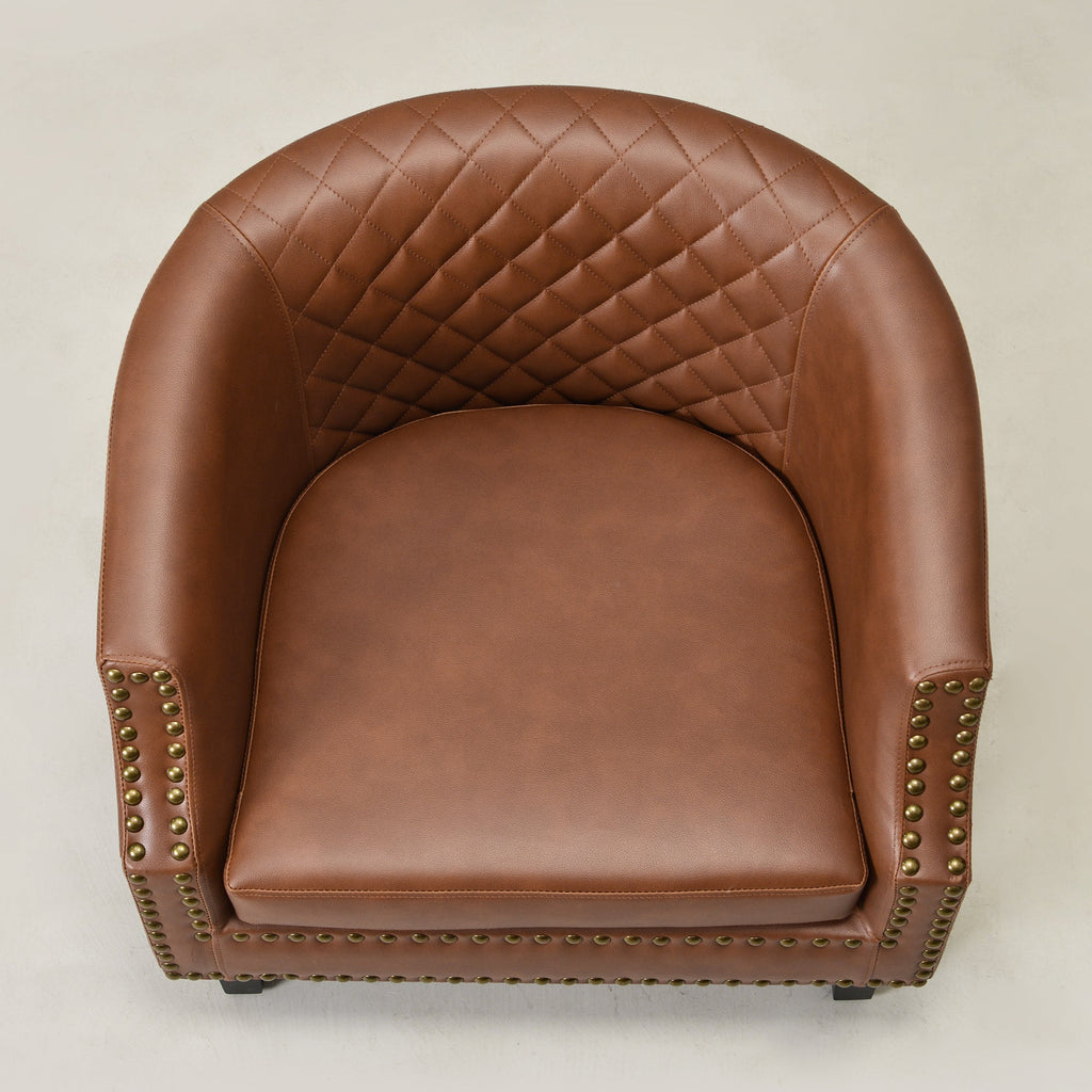 Louis Faux Leather Tufted Club Chair