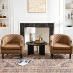 Louis Faux Leather Tufted Club Chair