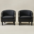 Louis Faux Leather Tufted Club Chair