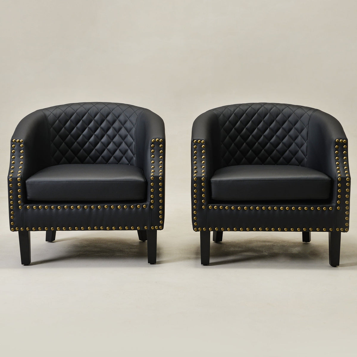 Louis Faux Leather Tufted Club Chair