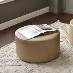 Elof Faux Leather Ottoman