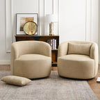 Ashlie Linen Swivel Barrel Chair