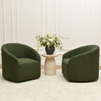 Susie Bouclé Swivel Barrel Chair