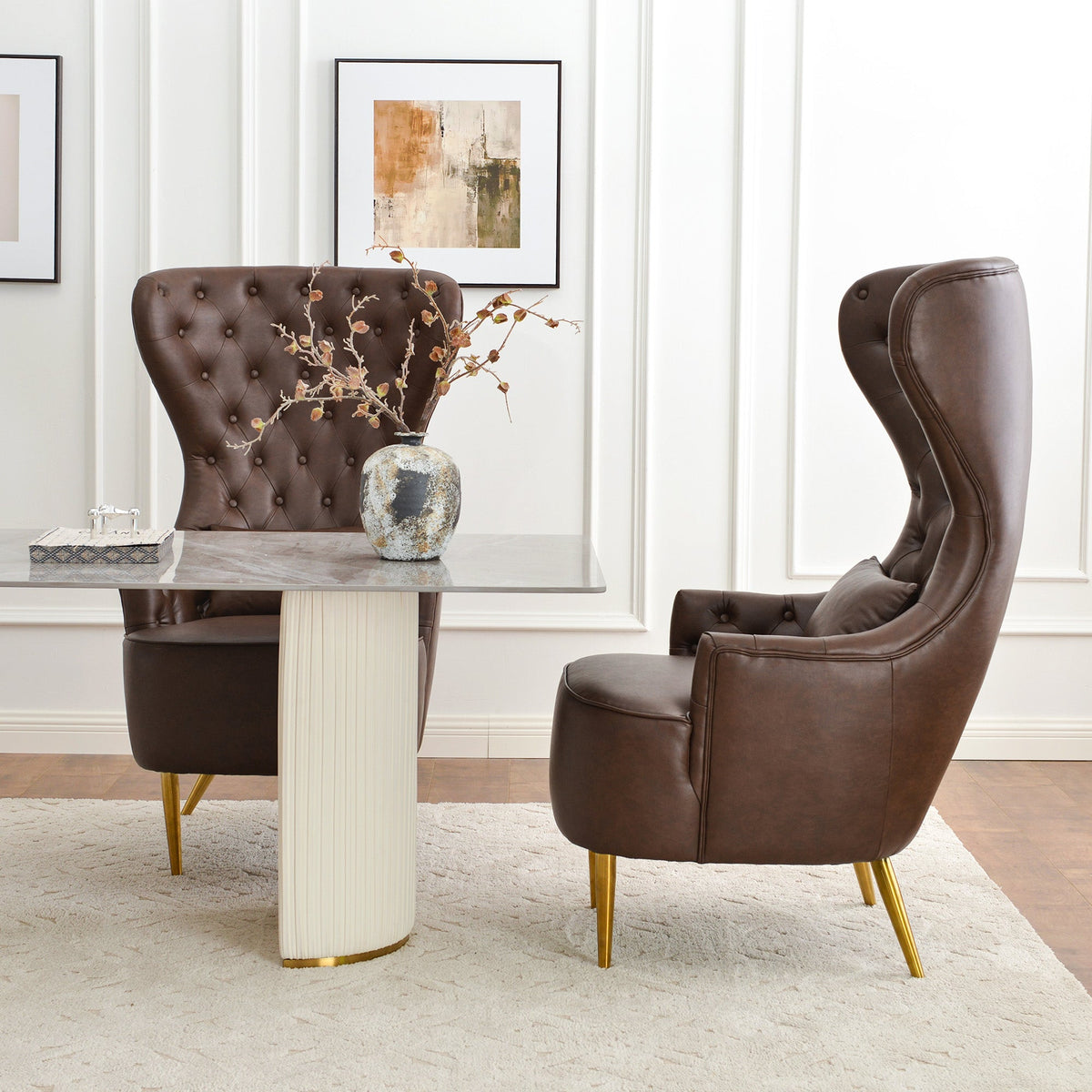 Letitia Faux Leather Wingback Chair