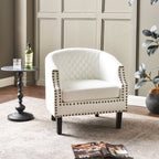 Louis Faux Leather Tufted Club Chair